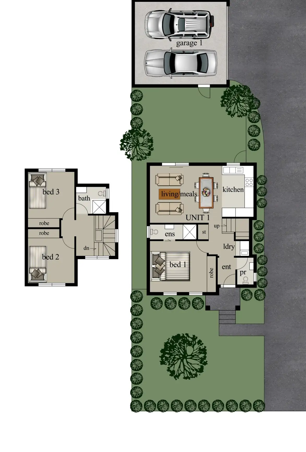 Floorplan of Homely townhouse listing, 1/13 State Street, Oakleigh East VIC 3166