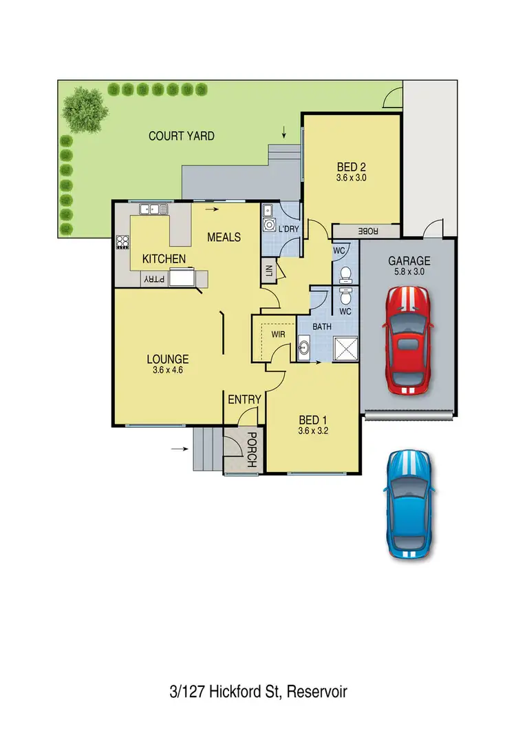 Floorplan of Homely unit listing, 3/127 Hickford Street, Reservoir VIC 3073