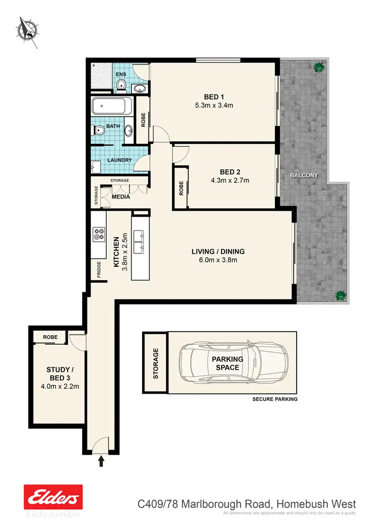 Floorplan of Homely apartment listing, 409/81 Courallie Avenue, Homebush West NSW 2140