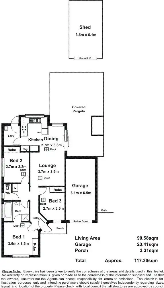 Floorplan of Homely house listing, 13 Cadell Street, Windsor Gardens SA 5087