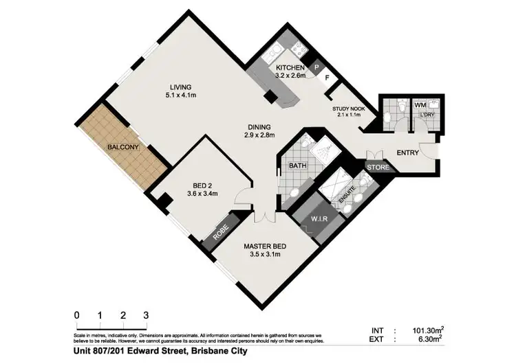 Floorplan of Homely apartment listing, 807/201 Edward Street, Brisbane City QLD 4000