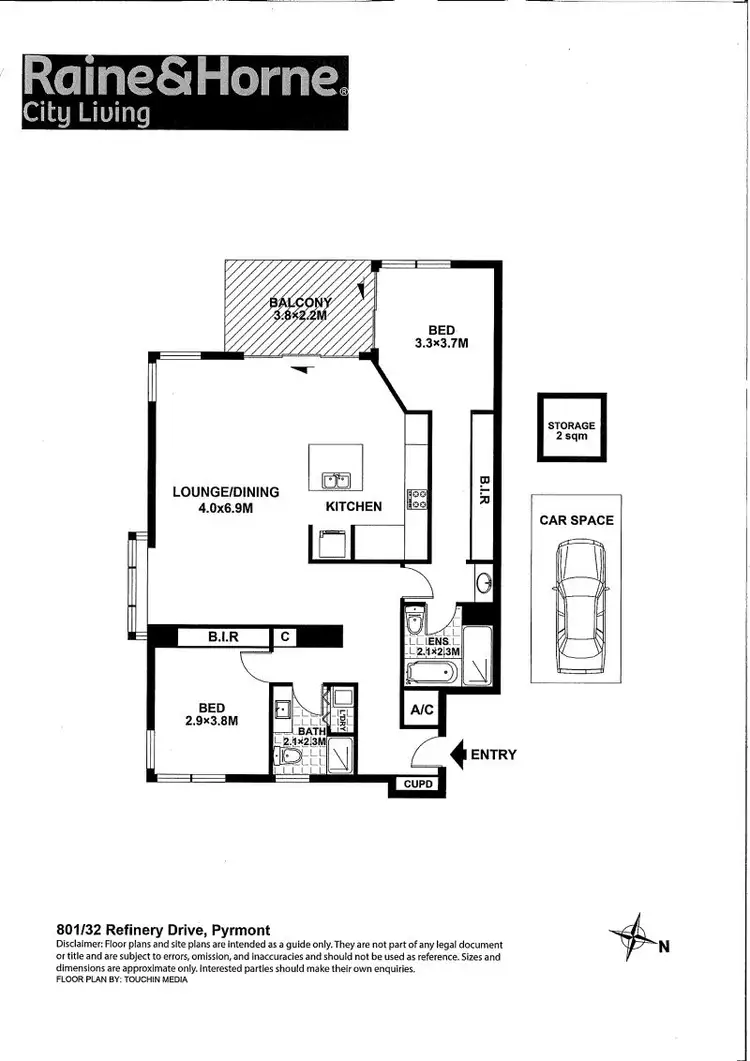 Floorplan of Homely apartment listing, 801/24 Refinery Drive, Pyrmont NSW 2009