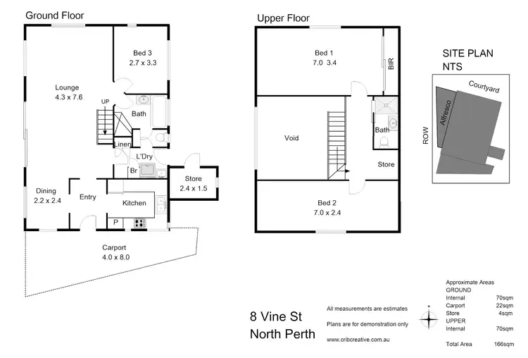Floorplan of Homely townhouse listing, 8 Vine Street, North Perth WA 6006