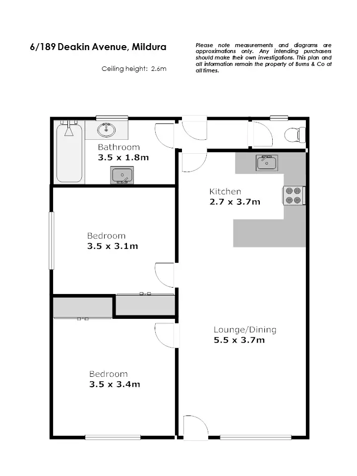 Floorplan of Homely unit listing, 6/189 Deakin Avenue, Mildura VIC 3500