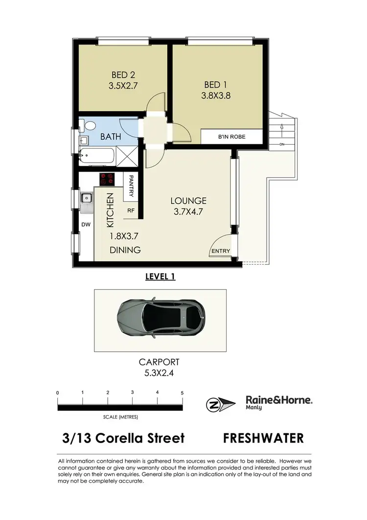 Floorplan of Homely unit listing, 3/13 Corella Street, Freshwater NSW 2096