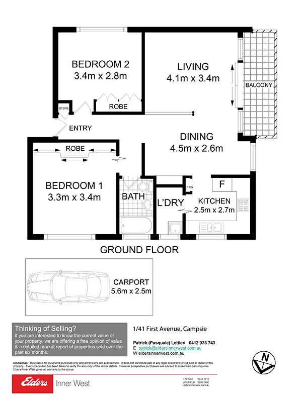 Floorplan of Homely unit listing, 1/41 First Avenue, Campsie NSW 2194