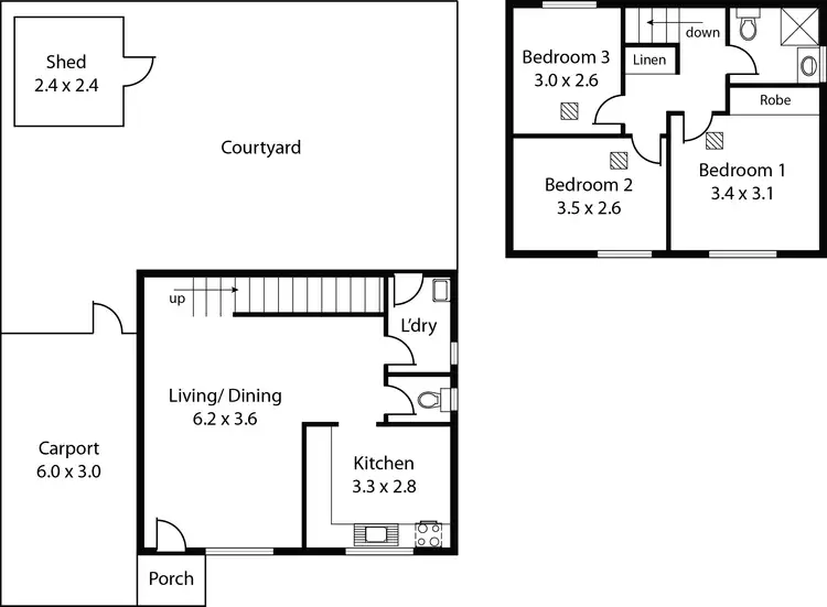 Floorplan of Homely townhouse listing, 4/27 Downer Avenue, Campbelltown SA 5074
