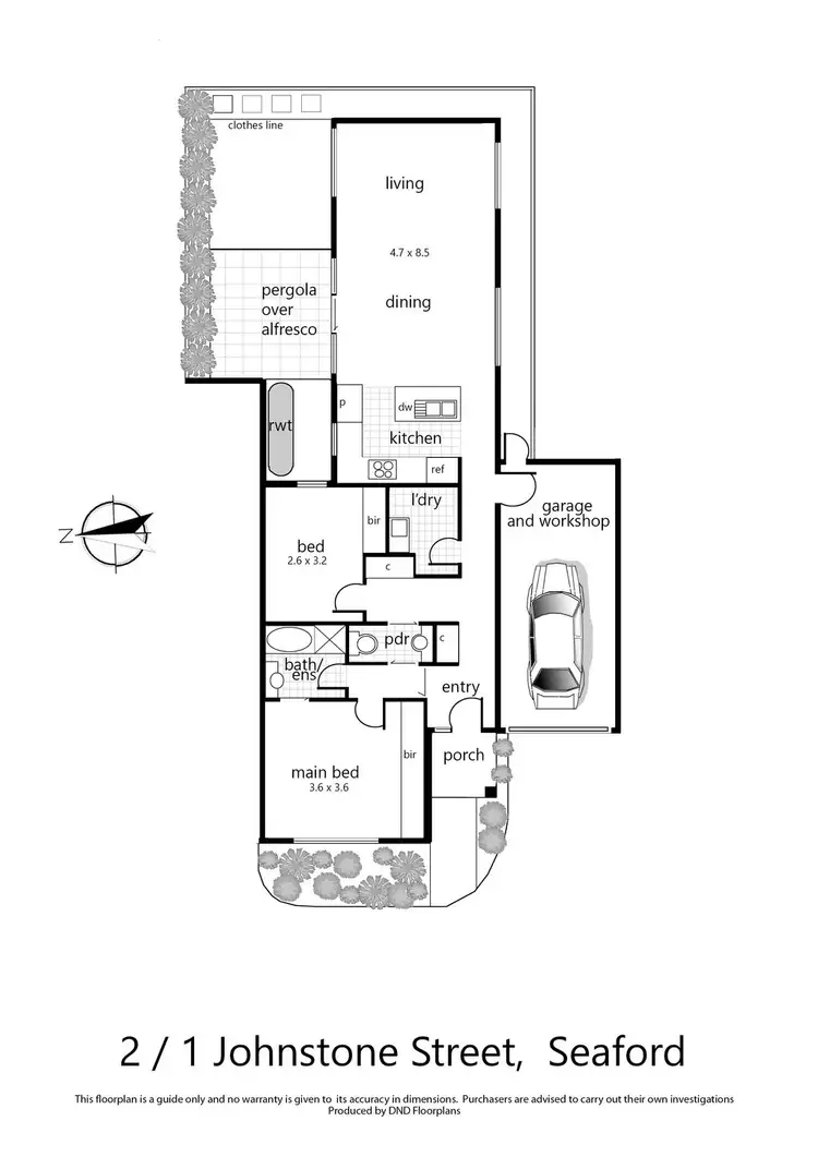 Floorplan of Homely unit listing, 2/1 Johnstone Street, Seaford VIC 3198