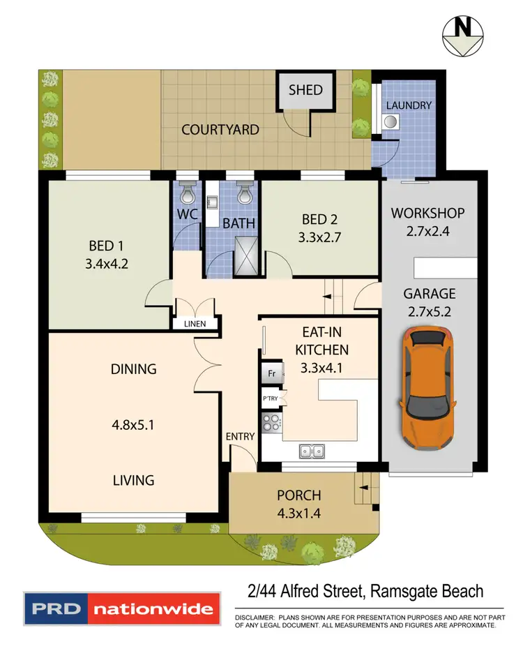 Floorplan of Homely villa listing, 2/44 Alfred Street, Ramsgate Beach NSW 2217