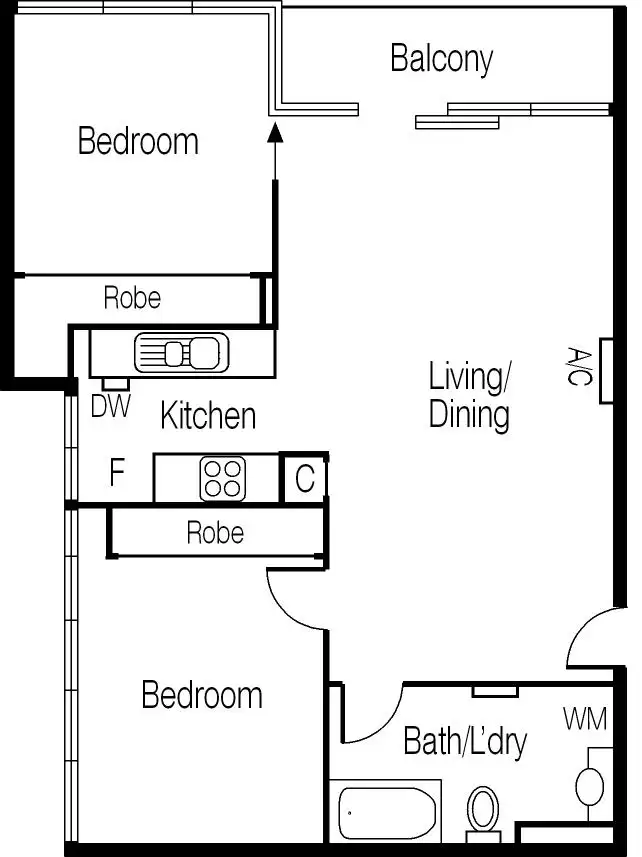 Floorplan of Homely apartment listing, 2305/668 Bourke Street, Melbourne VIC 3000