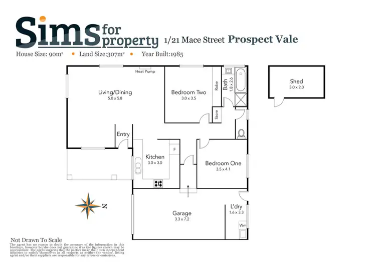Floorplan of Homely unit listing, 1/21 Mace Street, Prospect Vale TAS 7250