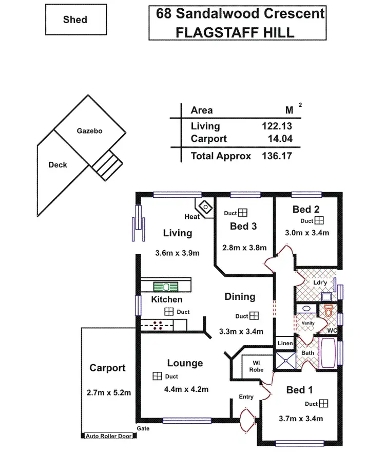 Floorplan of Homely house listing, 68 Sandalwood Crescent, Flagstaff Hill SA 5159