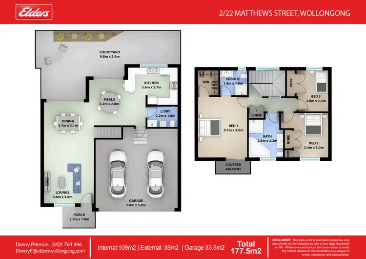 Floorplan of Homely townhouse listing, 2/22 Matthews Street, Wollongong NSW 2500