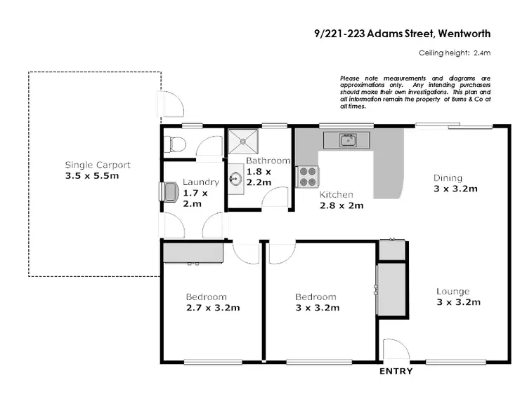 Floorplan of Homely unit listing, 9/221-223 Adams Street, Wentworth NSW 2648