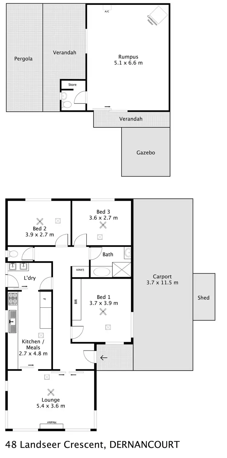 Floorplan of Homely house listing, 48 Landseer Crescent, Dernancourt SA 5075
