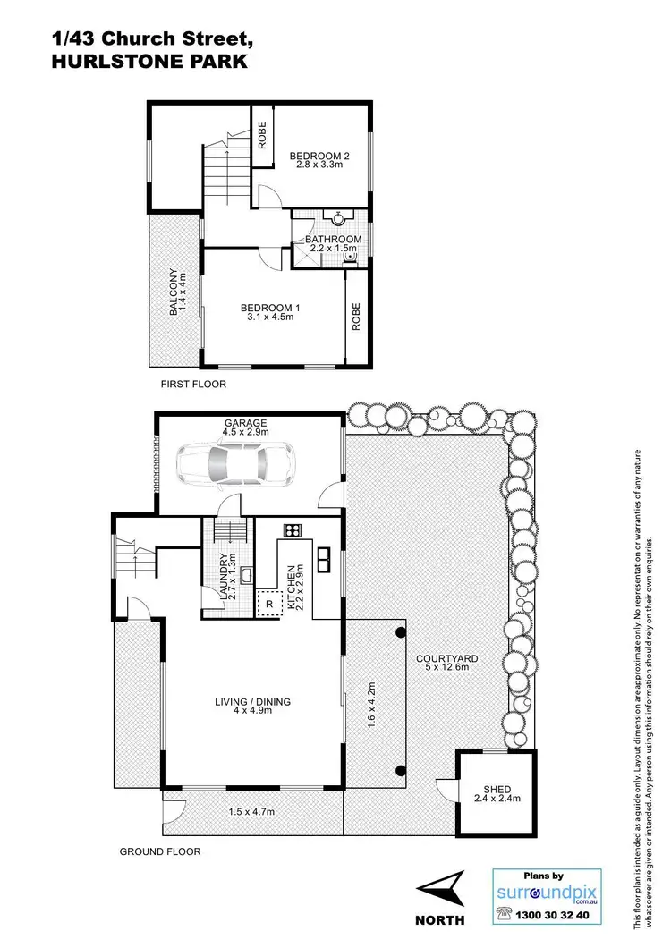 Floorplan of Homely townhouse listing, 1/43 Church Street, Hurlstone Park NSW 2193