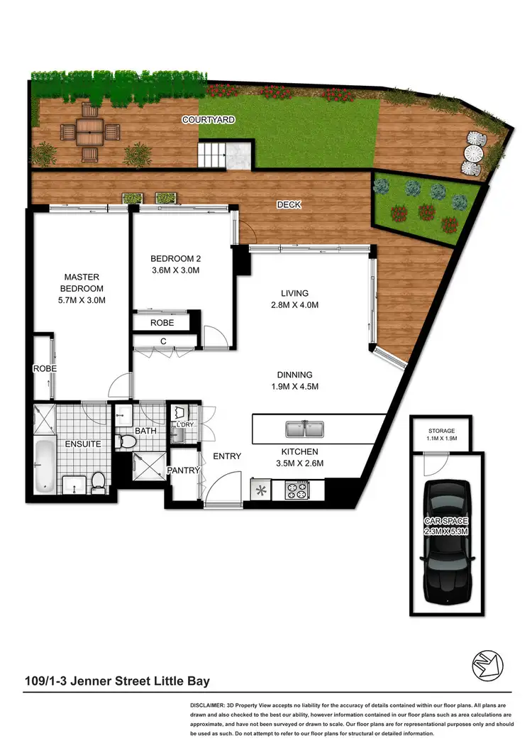 Floorplan of Homely apartment listing, 109/1-3 Jenner Street, Little Bay NSW 2036