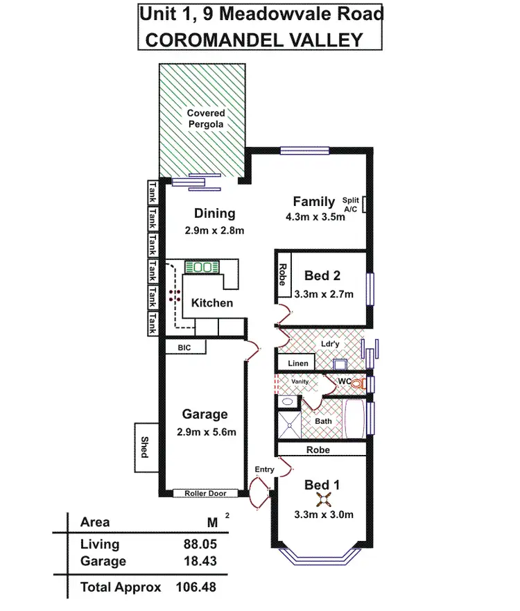 Floorplan of Homely house listing, 1/9 Meadowvale Road, Coromandel Valley SA 5051