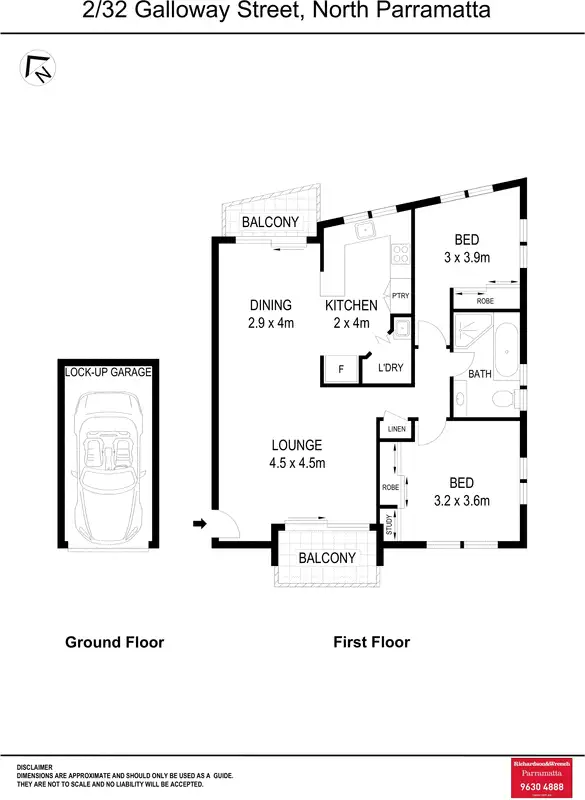 Floorplan of Homely unit listing, 2/32 Galloway Street, North Parramatta NSW 2151
