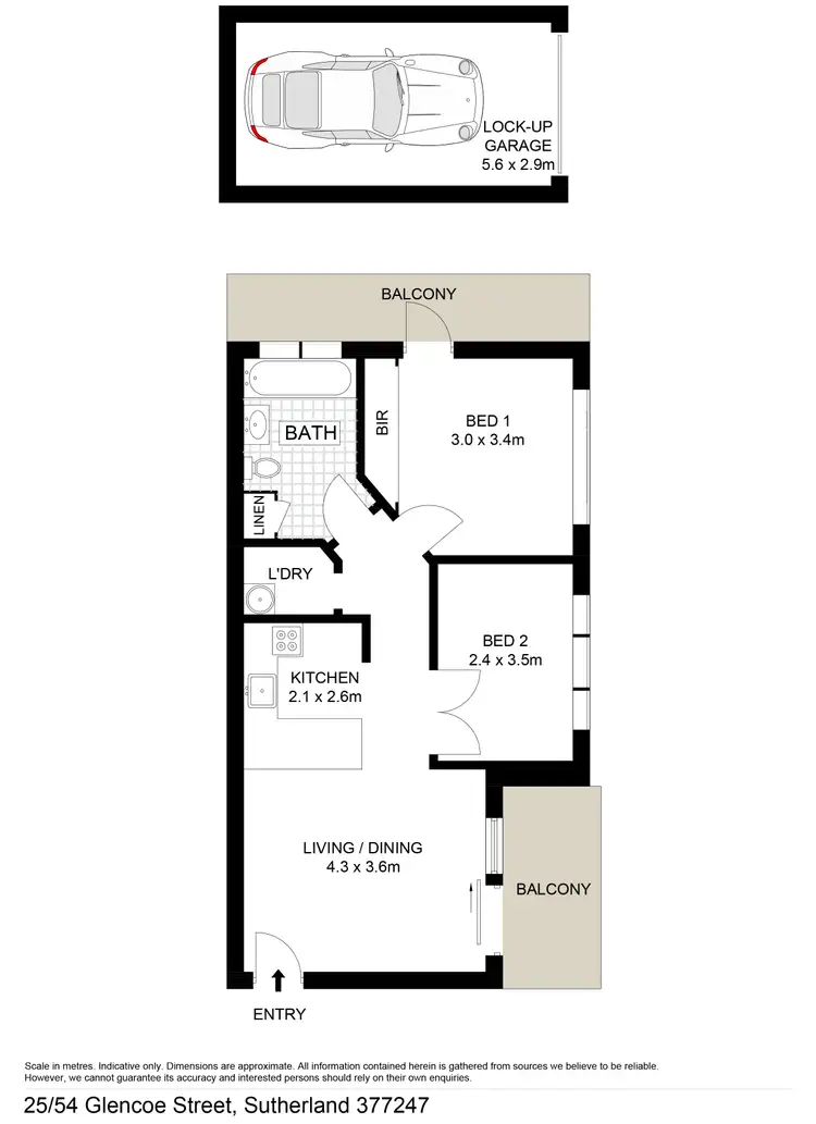 Floorplan of Homely unit listing, 25/54 Glencoe Street, Sutherland NSW 2232
