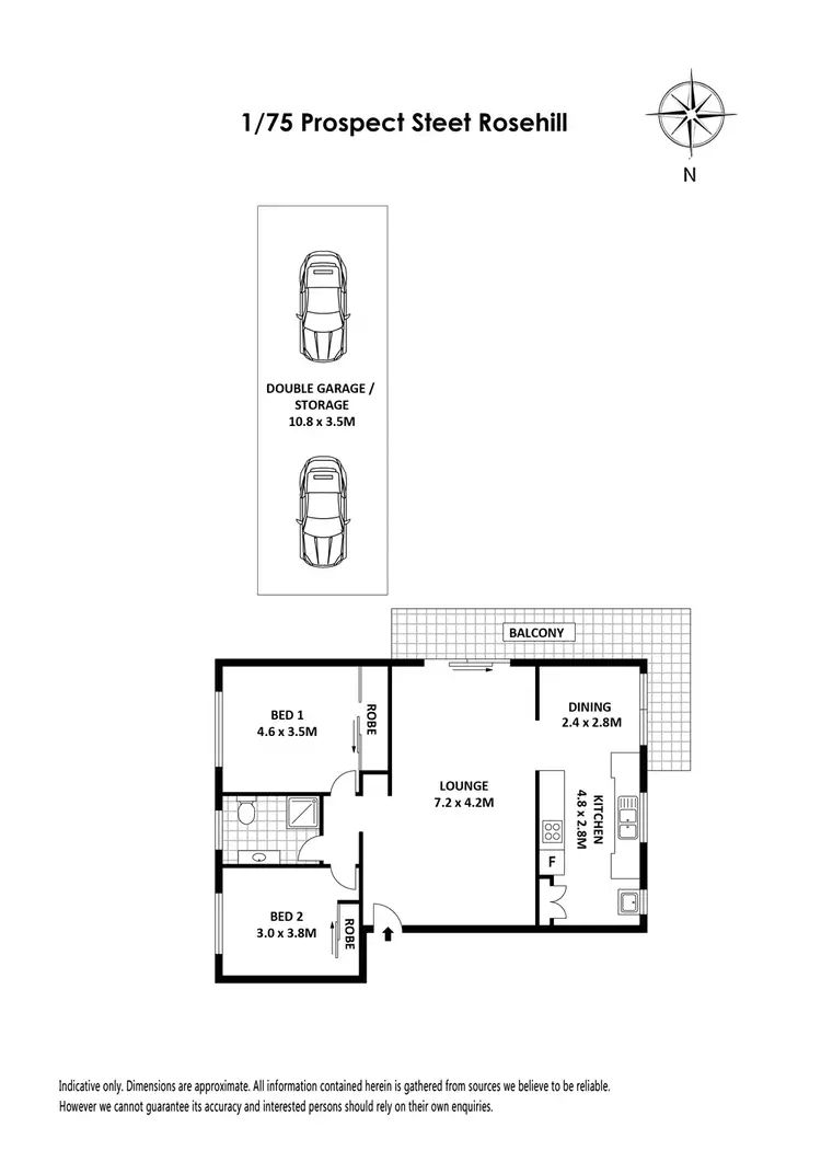 Floorplan of Homely unit listing, 1/75 Prospect Street, Rosehill NSW 2142