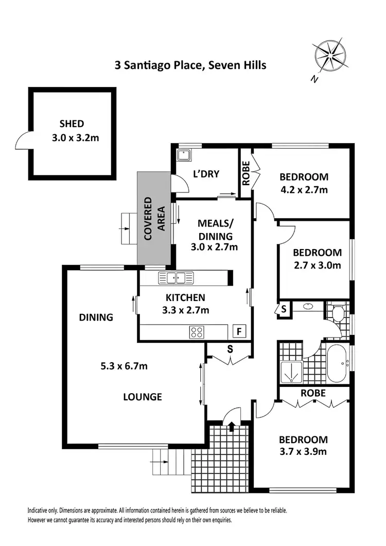 Floorplan of Homely house listing, 3 SANTIAGO PLACE, Seven Hills NSW 2147