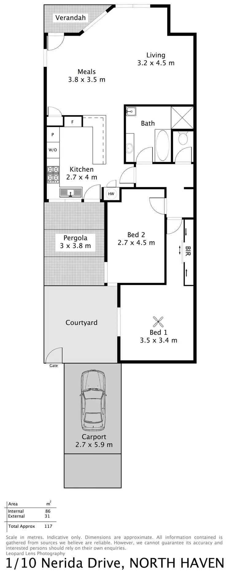 Floorplan of Homely house listing, 1/10 Nerida Drive, North Haven SA 5018
