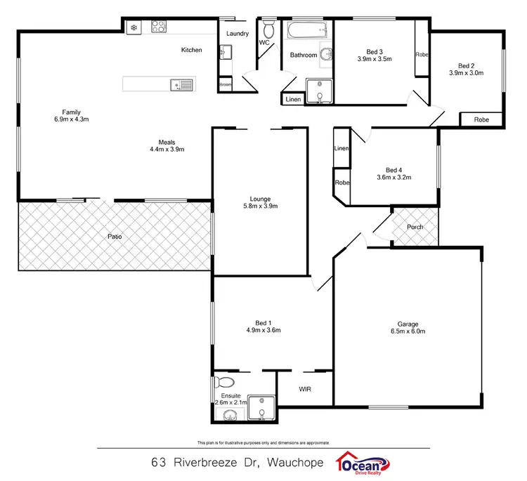 Floorplan of Homely house listing, 63 Riverbreeze Drive, Wauchope NSW 2446