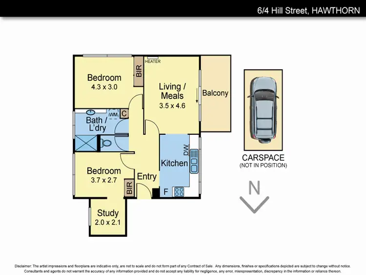 Floorplan of Homely apartment listing, 6/4 Hill Street, Hawthorn VIC 3122