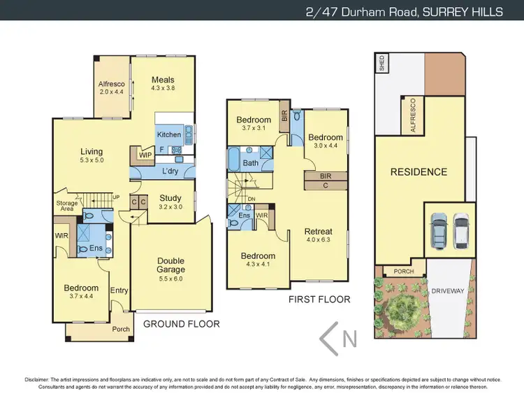 Floorplan of Homely townhouse listing, 2/47 Durham Road, Surrey Hills VIC 3127