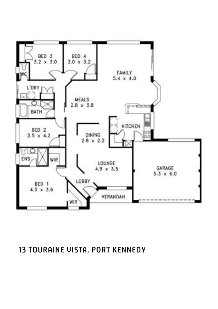 Floorplan of Homely house listing, 13 Touraine Vista, Port Kennedy WA 6172