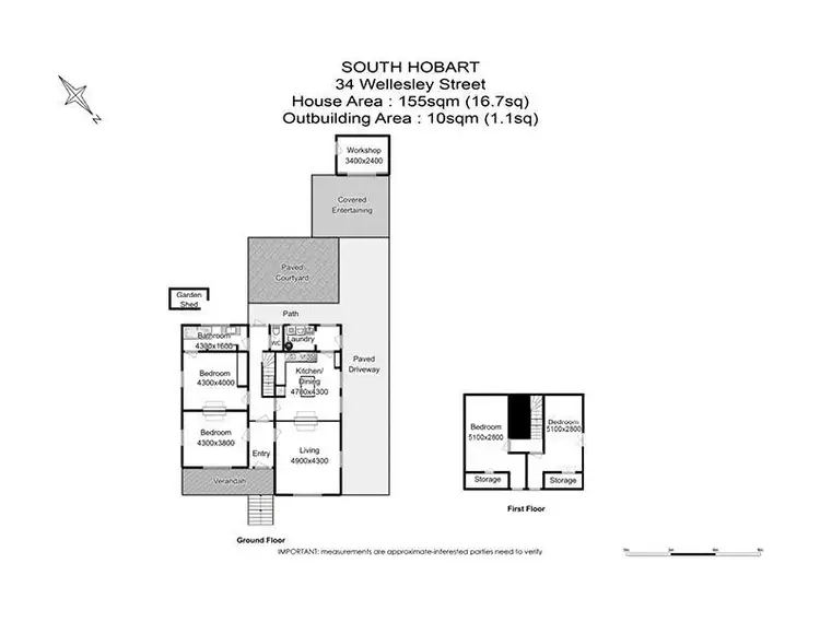 Floorplan of Homely house listing, 34 Wellesley Street, South Hobart TAS 7004
