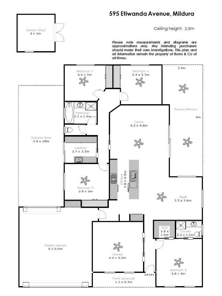 Floorplan of Homely house listing, 595 Etiwanda Avenue, Mildura VIC 3500