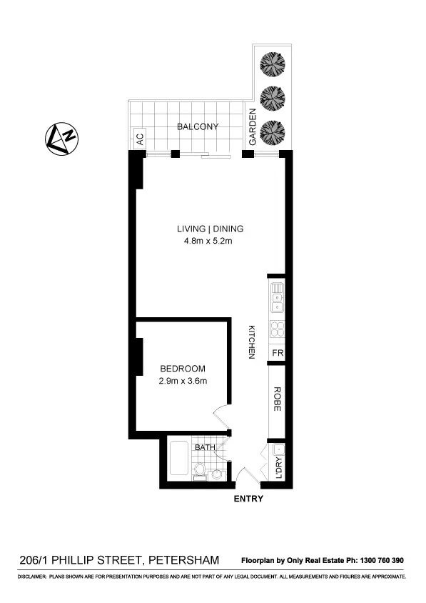 Floorplan of Homely apartment listing, 206/1 Phillip Street, Petersham NSW 2049