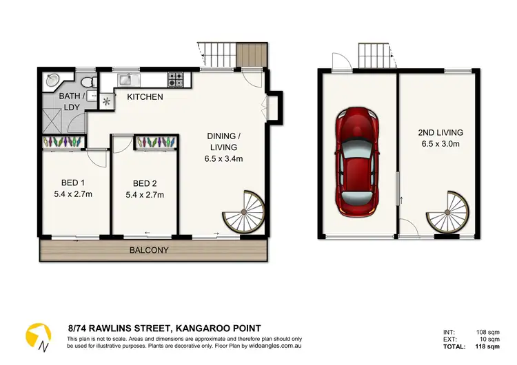 Floorplan of Homely apartment listing, 8/74 Rawlins Street, Kangaroo Point QLD 4169
