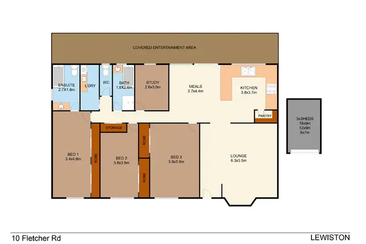 Floorplan of Homely house listing, 10 Fletcher Road, Lewiston SA 5501