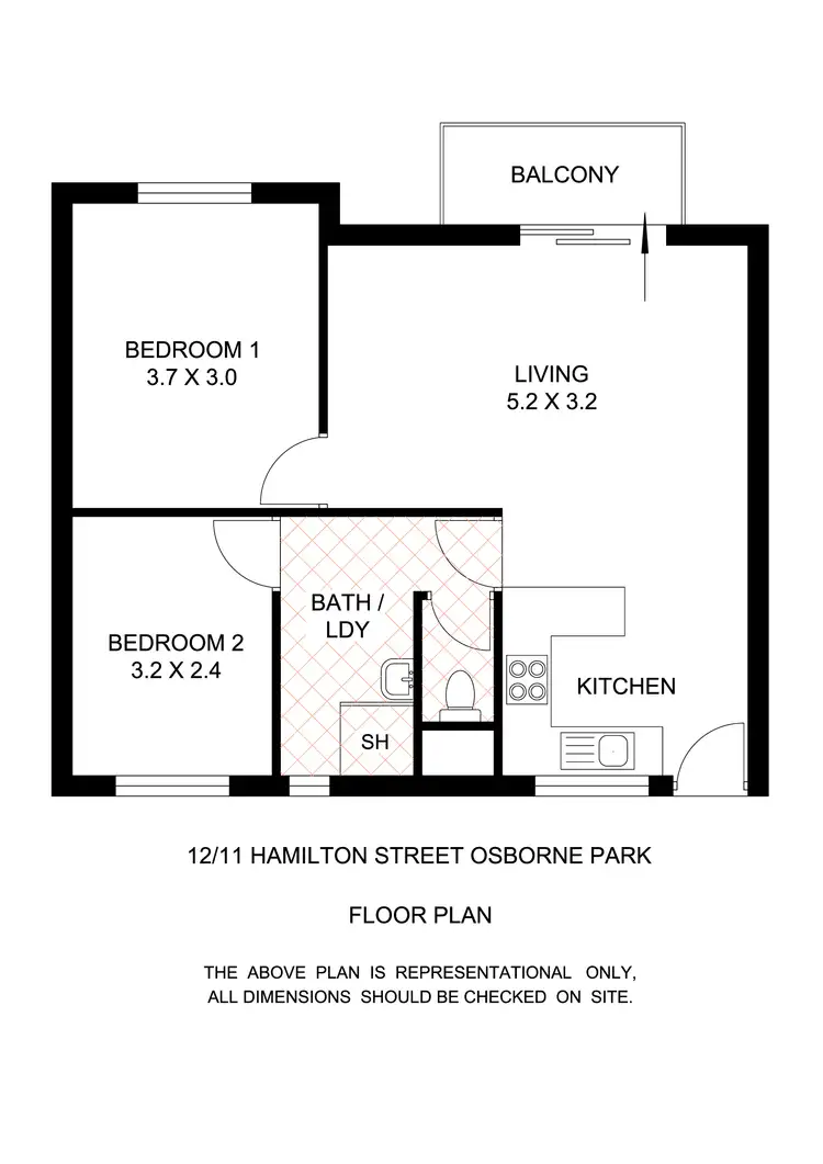 Floorplan of Homely unit listing, 12/11 Hamilton Street, Osborne Park WA 6017