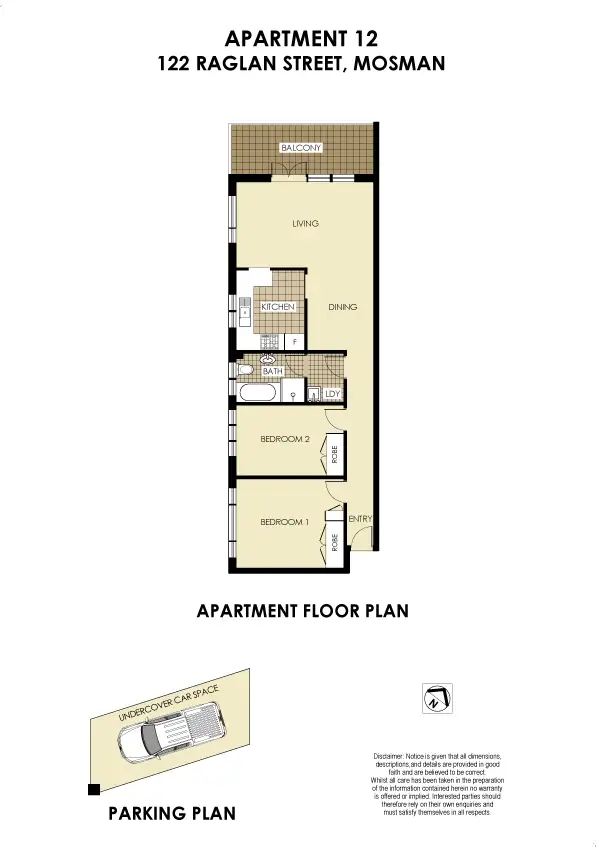 Floorplan of Homely apartment listing, 12/122 Raglan Street, Mosman NSW 2088