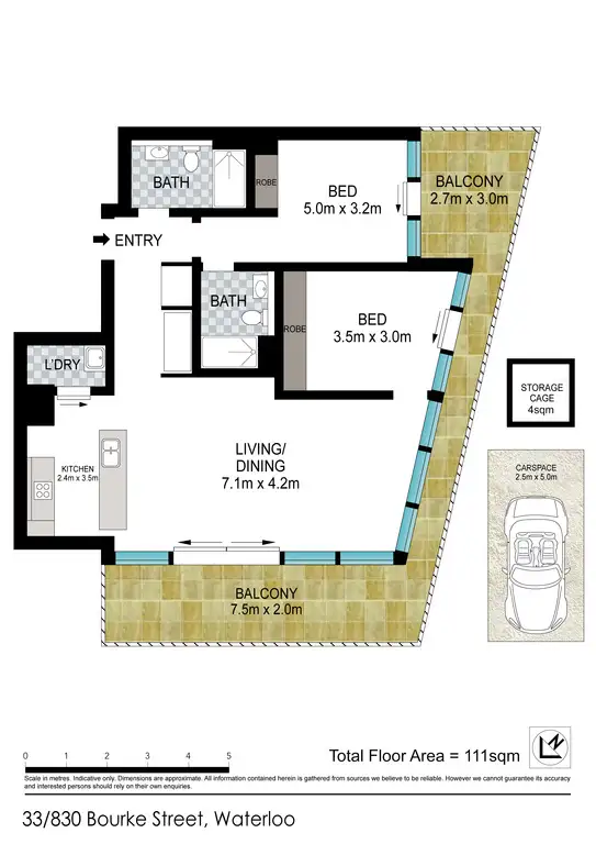 Floorplan of Homely apartment listing, 33/830 Bourke Street, Waterloo NSW 2017