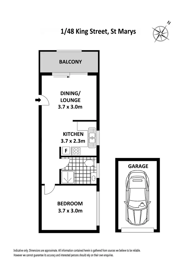 Floorplan of Homely unit listing, 1/48 King Street, St Marys NSW 2760