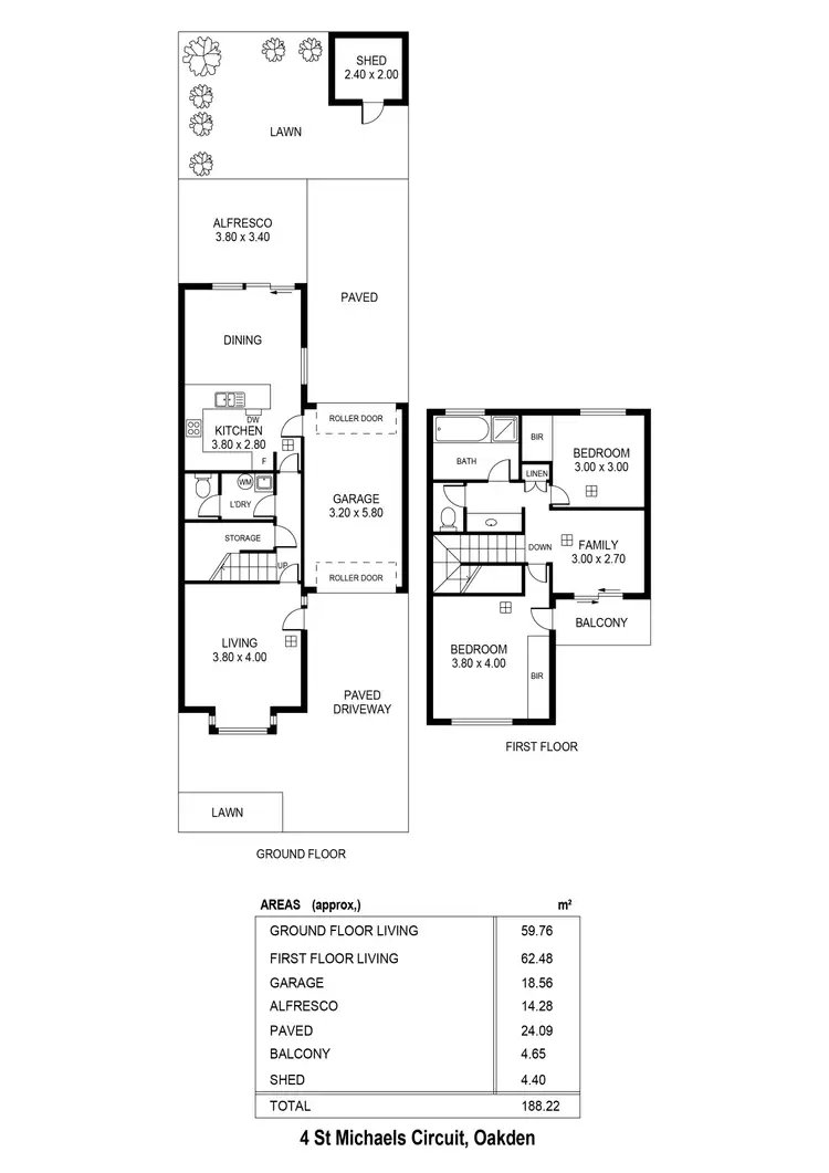 Floorplan of Homely townhouse listing, 4 St. Michaels Circuit, Oakden SA 5086