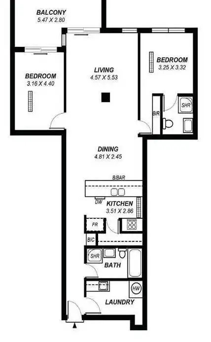 Floorplan of Homely apartment listing, 407/145 Brebner Drive, West Lakes SA 5021