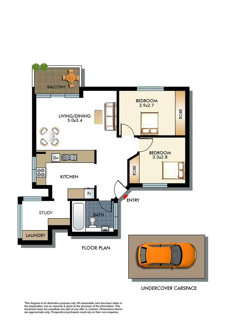 Floorplan of Homely apartment listing, 2/15-17 Diamond Bay Road, Vaucluse NSW 2030