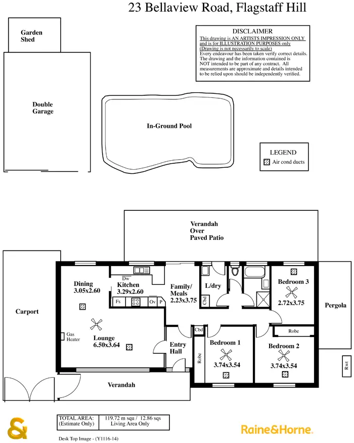 Floorplan of Homely house listing, 23 Bellaview Road, Flagstaff Hill SA 5159