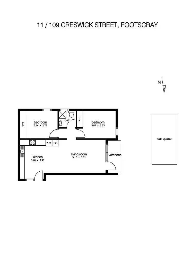 Floorplan of Homely apartment listing, 11/109 Creswick Street, Footscray VIC 3011