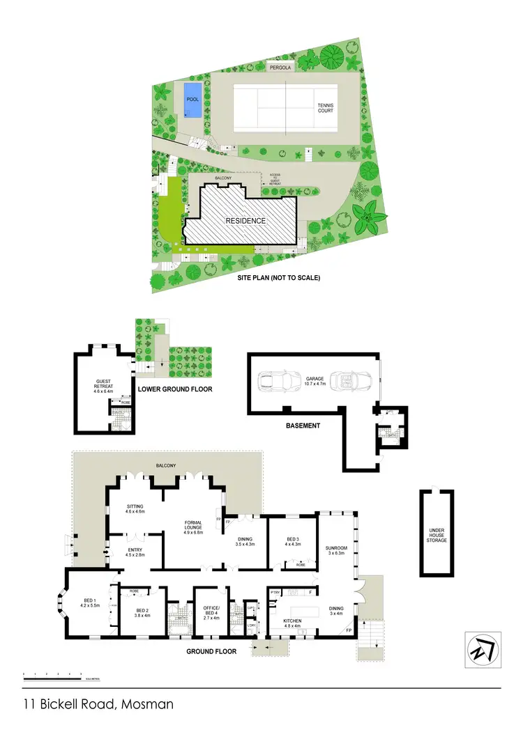 Floorplan of Homely house listing, 11 Bickell Road, Mosman NSW 2088