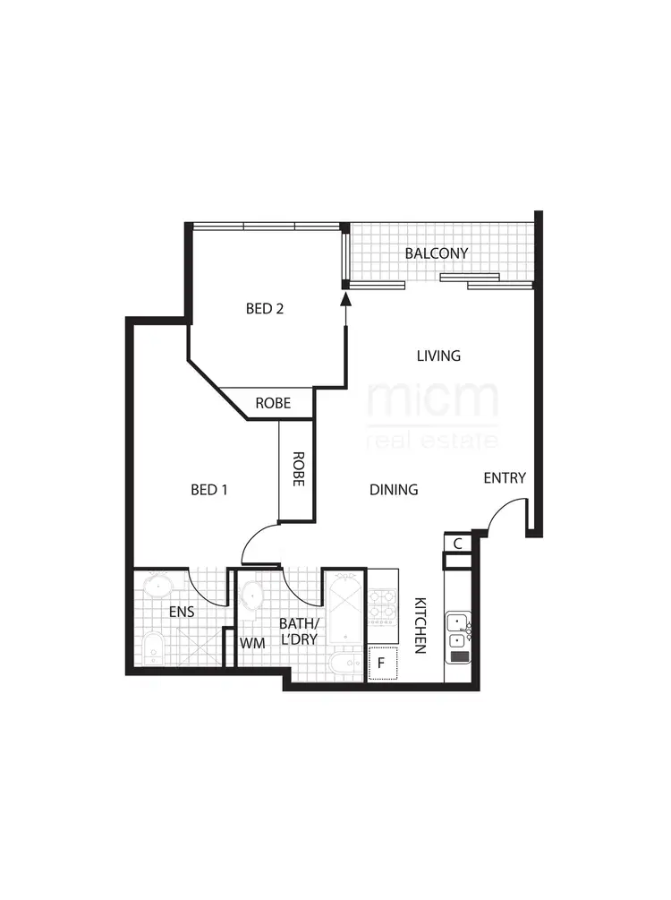 Floorplan of Homely apartment listing, 2508/668 Bourke Street, Melbourne VIC 3000