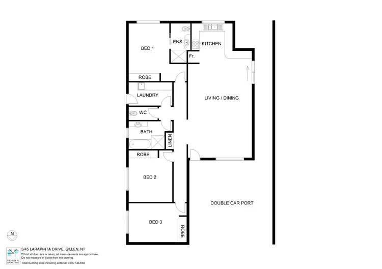 Floorplan of Homely unit listing, 3/45 Larapinta Drive, Gillen NT 870