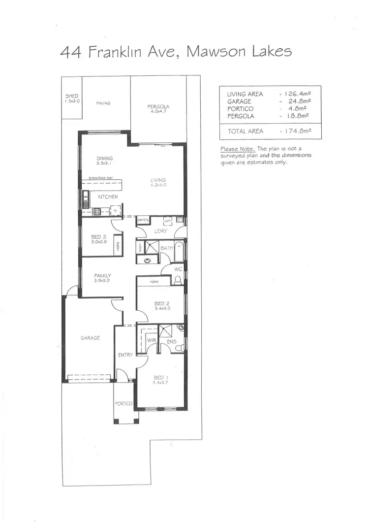 Floorplan of Homely house listing, 44 Franklin Avenue, Mawson Lakes SA 5095