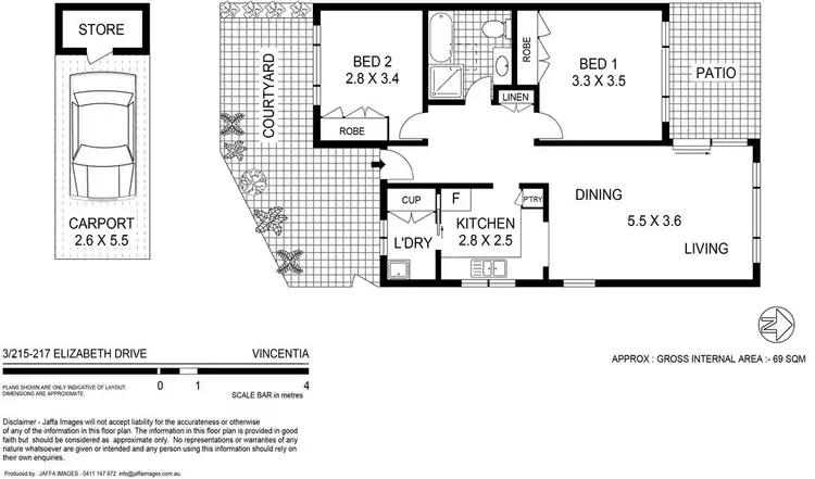 Floorplan of Homely villa listing, 3/215-217 Elizabeth Drive, Vincentia NSW 2540
